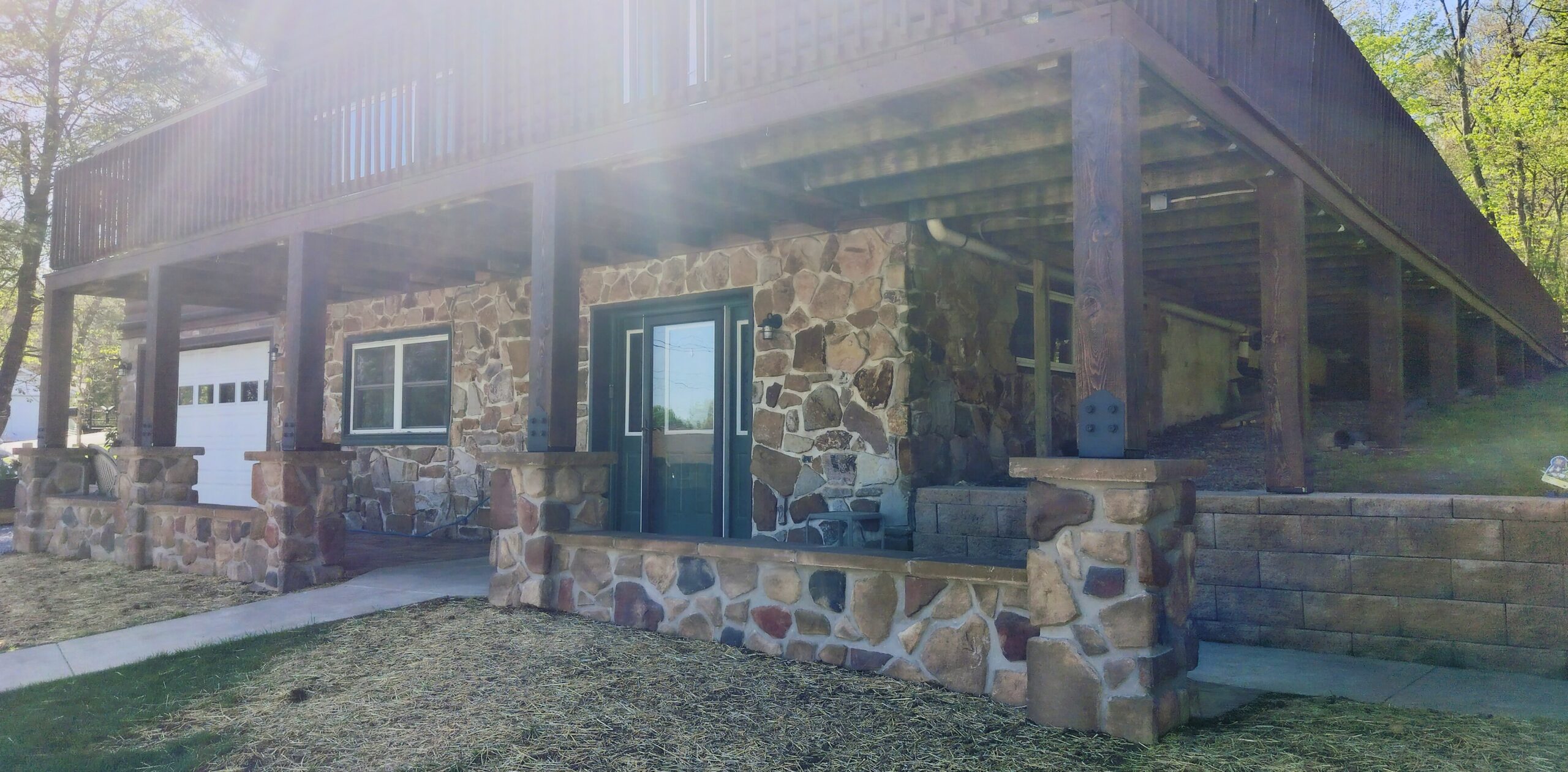 Timber Deck Posts and Patio.
