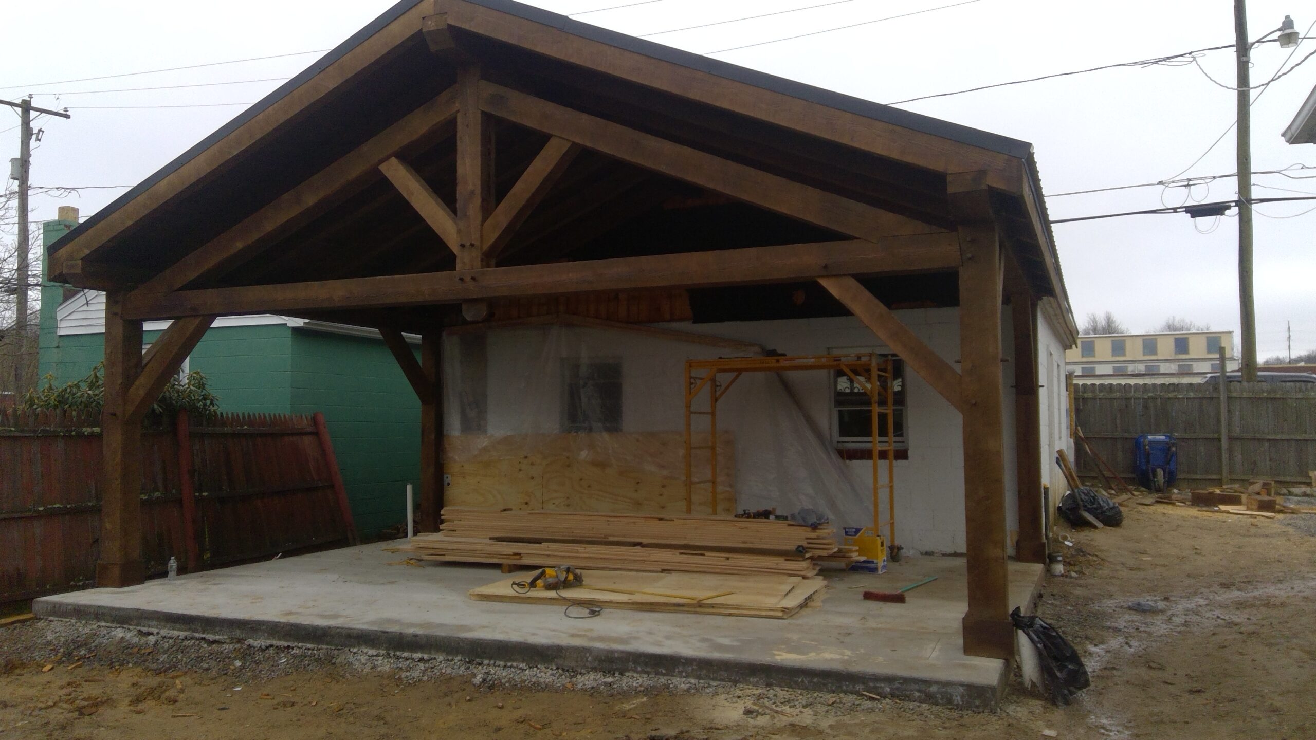 25×15 Timber Frame Pavilion Tie-In — photo 3