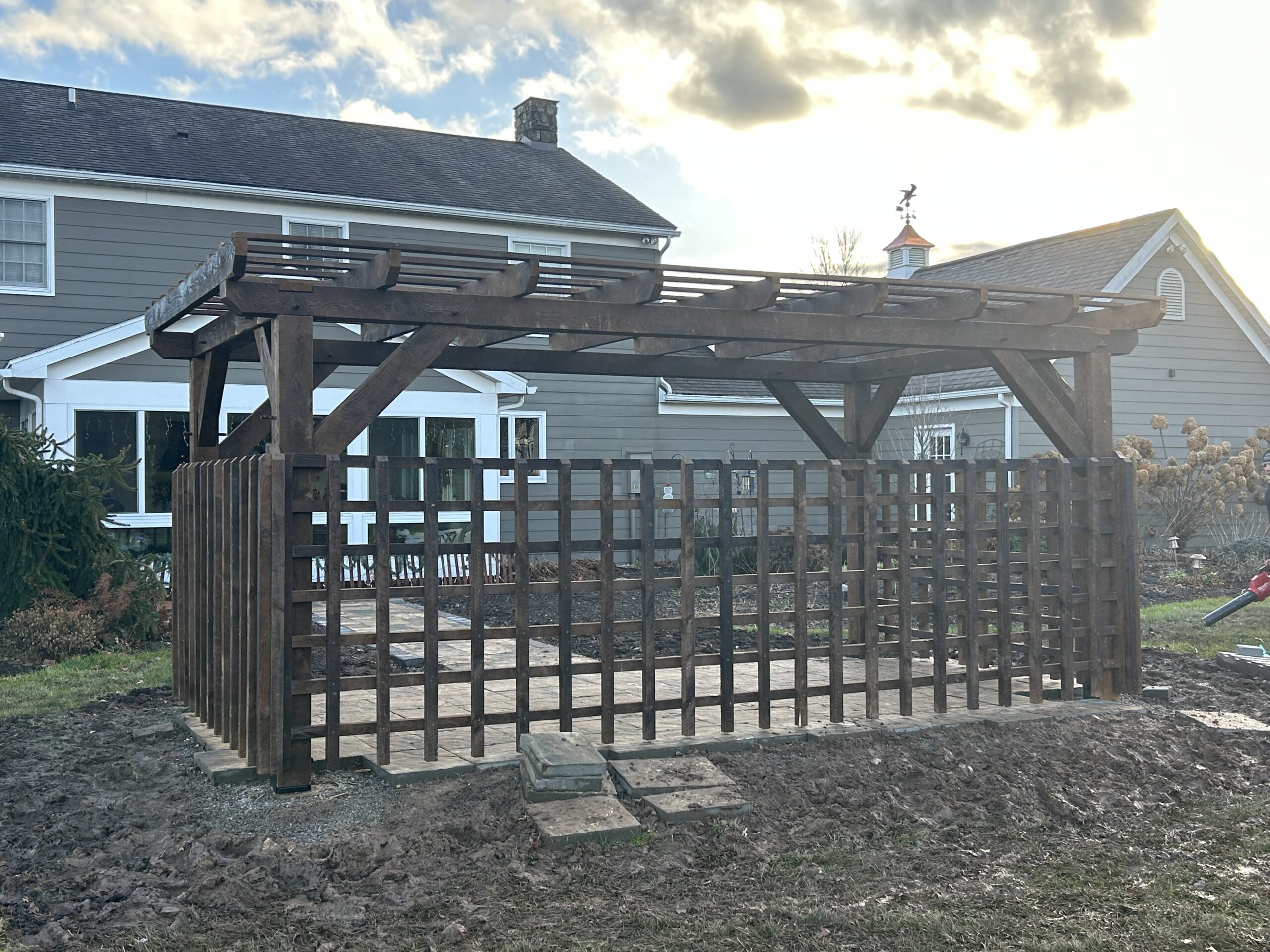8×16 Timber Frame Pergola with Privacy — photo 3