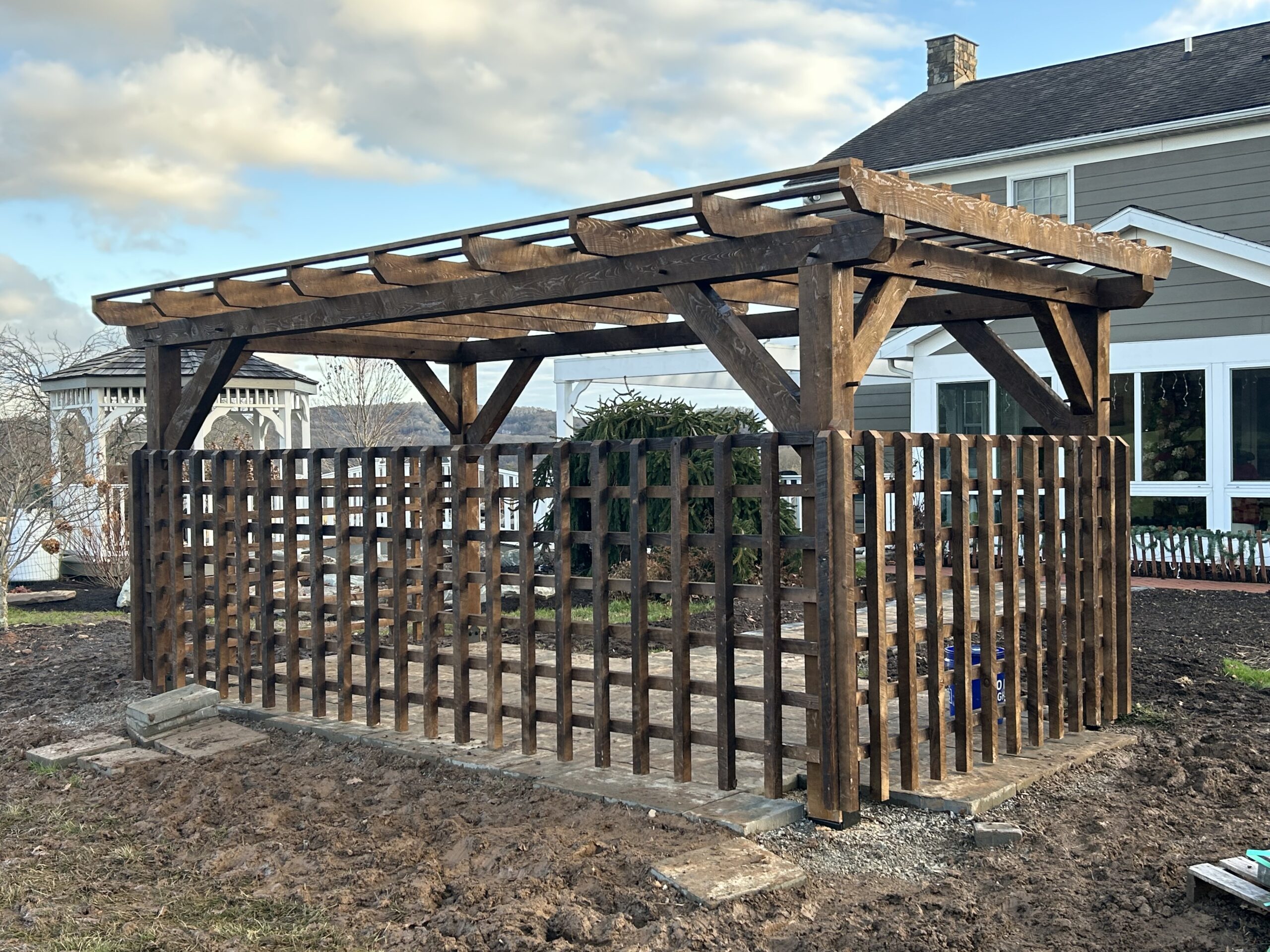 8×16 Timber Frame Pergola with Privacy — photo 4