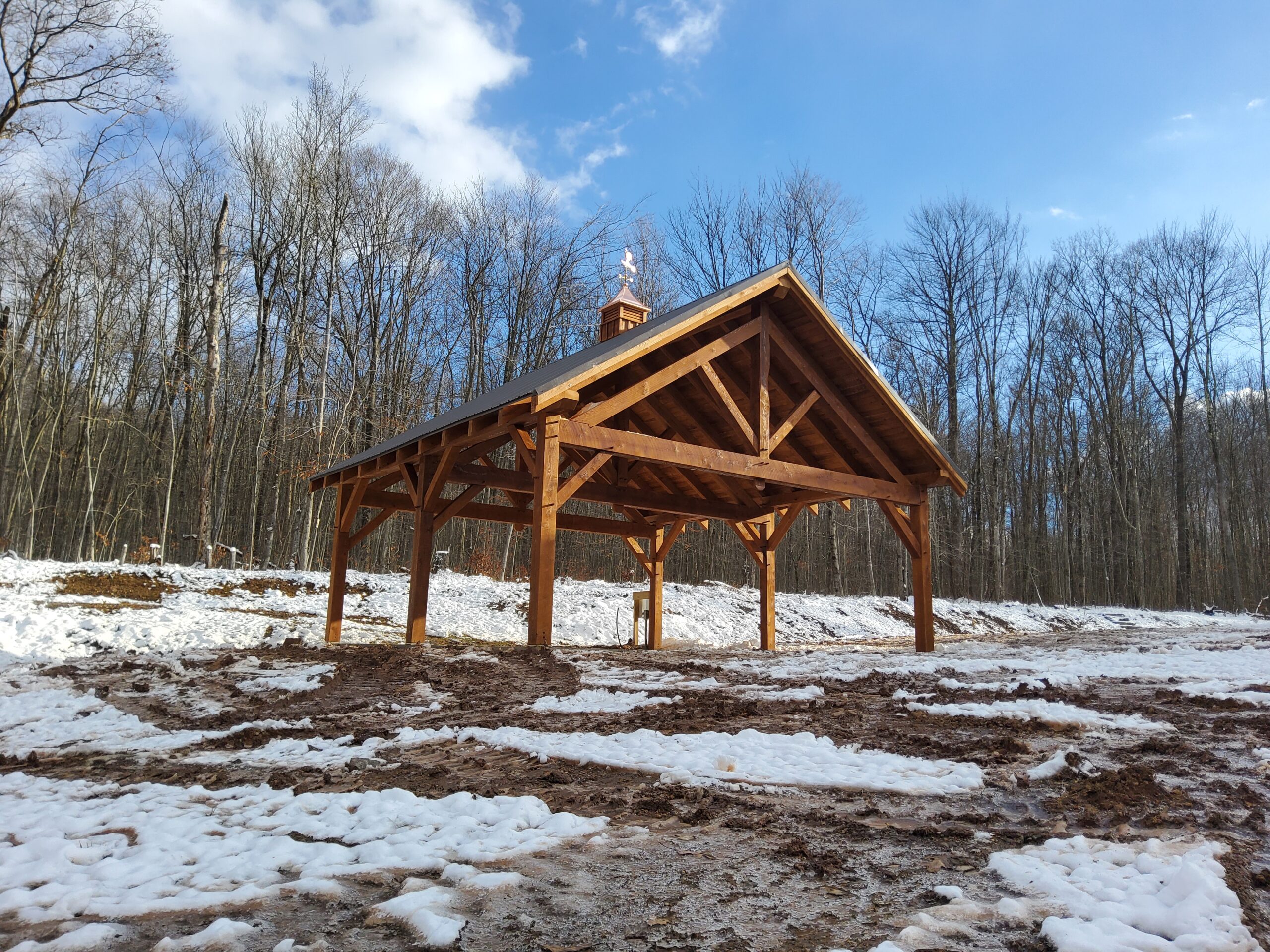 24×24 Timber Frame Pavilion with Cupola and Copper Weather Vein — photo 4