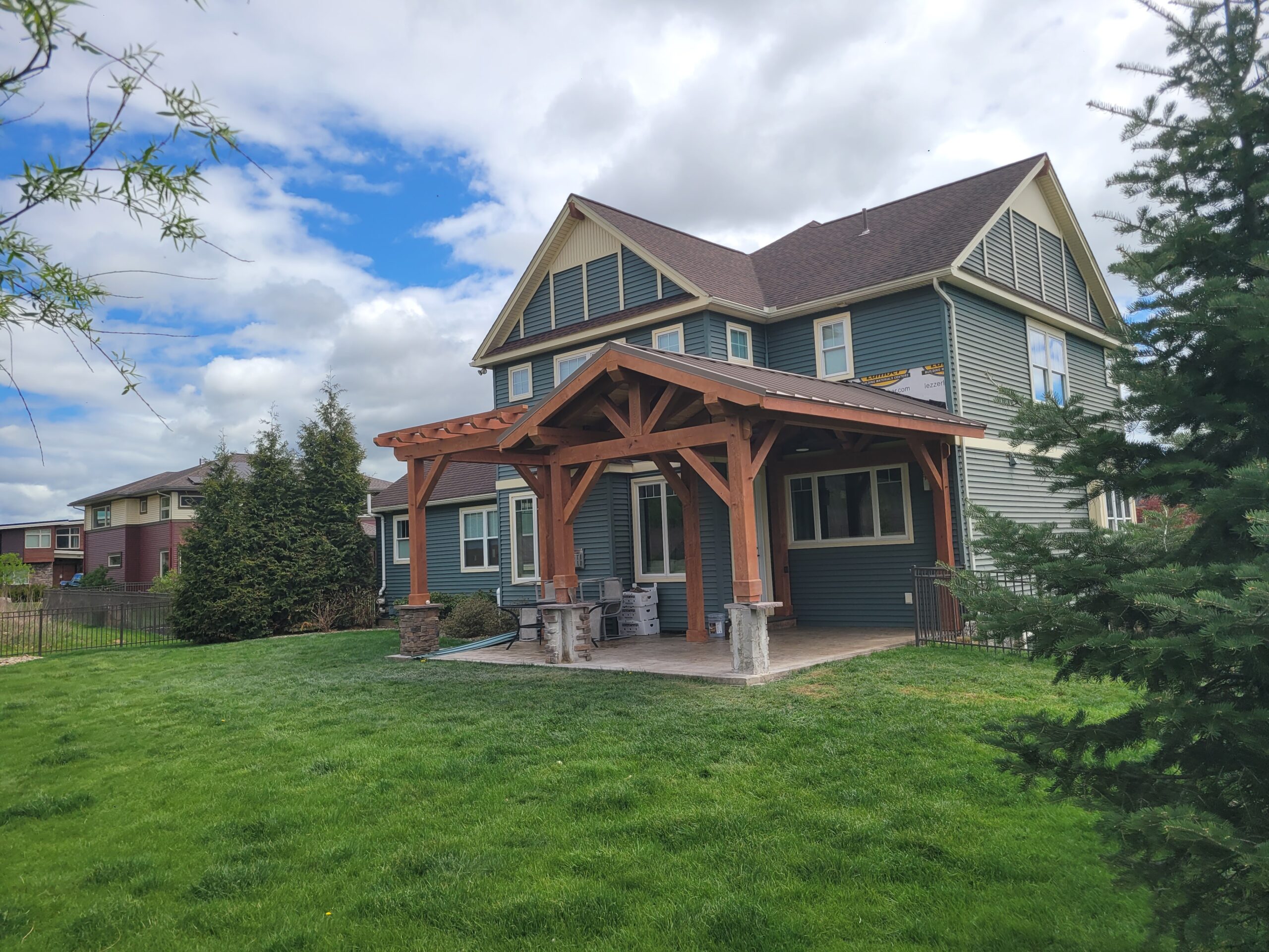 12×21 Timber Frame Pavilion with Pergola — photo 7