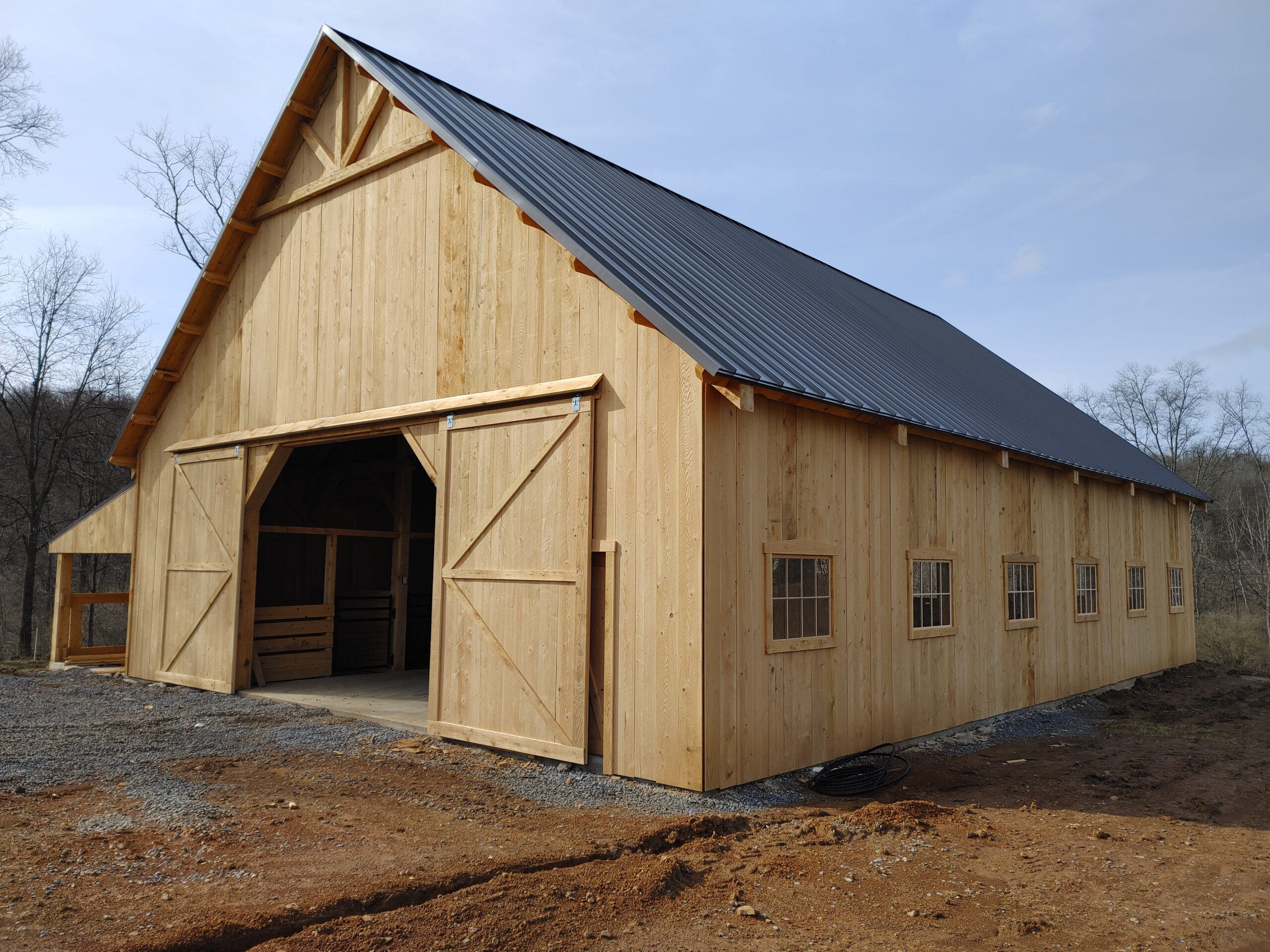 40×90 Timber Frame party barn and 40×60 Timber Frame sheep barn — photo 9