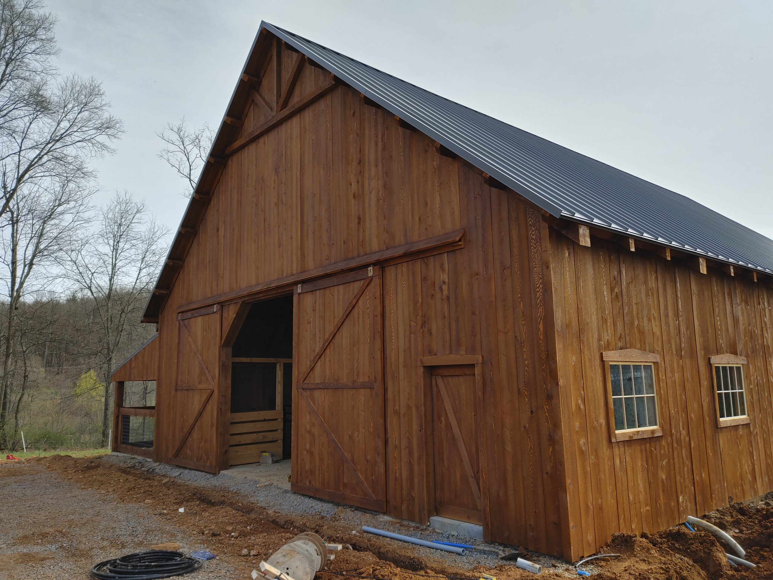 40×90 Timber Frame party barn and 40×60 Timber Frame sheep barn — photo 6