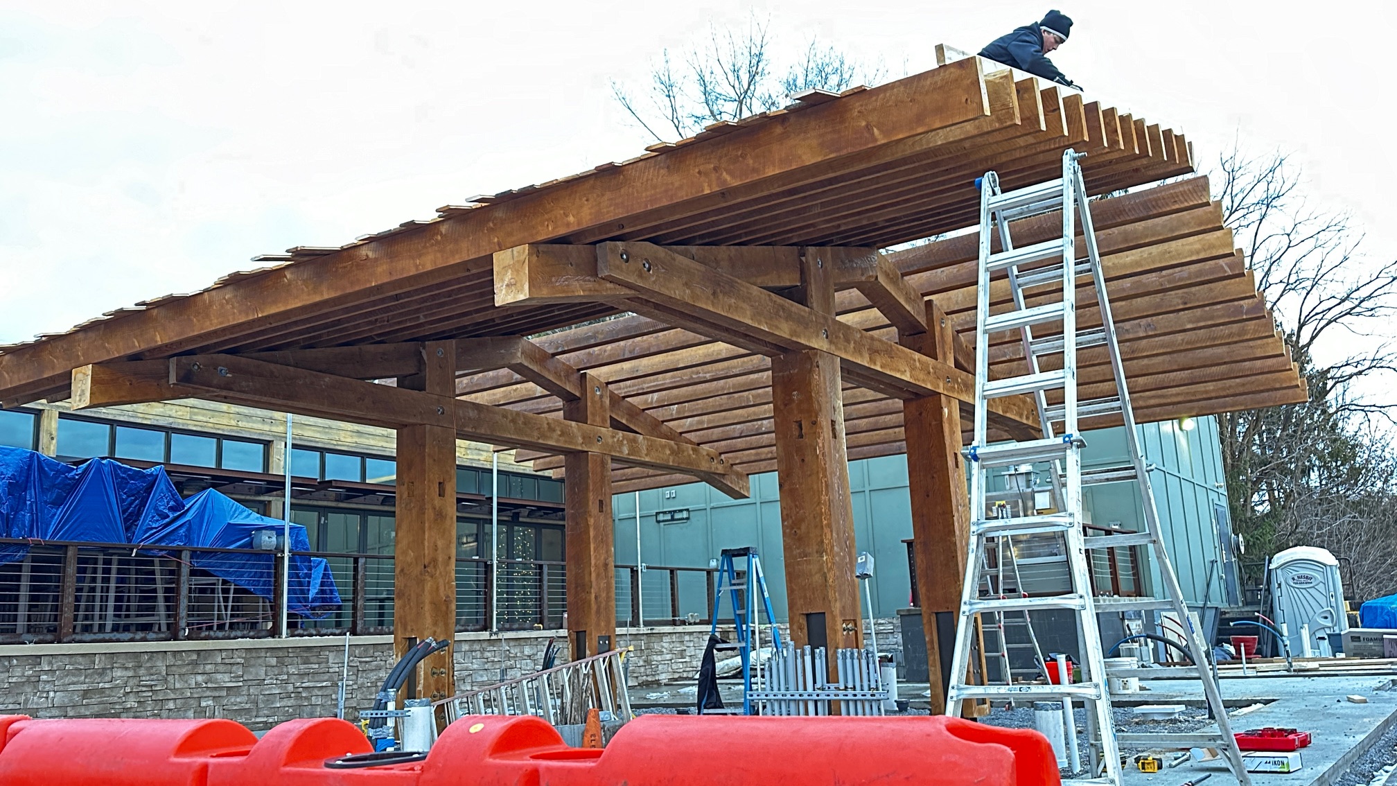 28×32 Timber Frame Pavilion Bar — photo 5