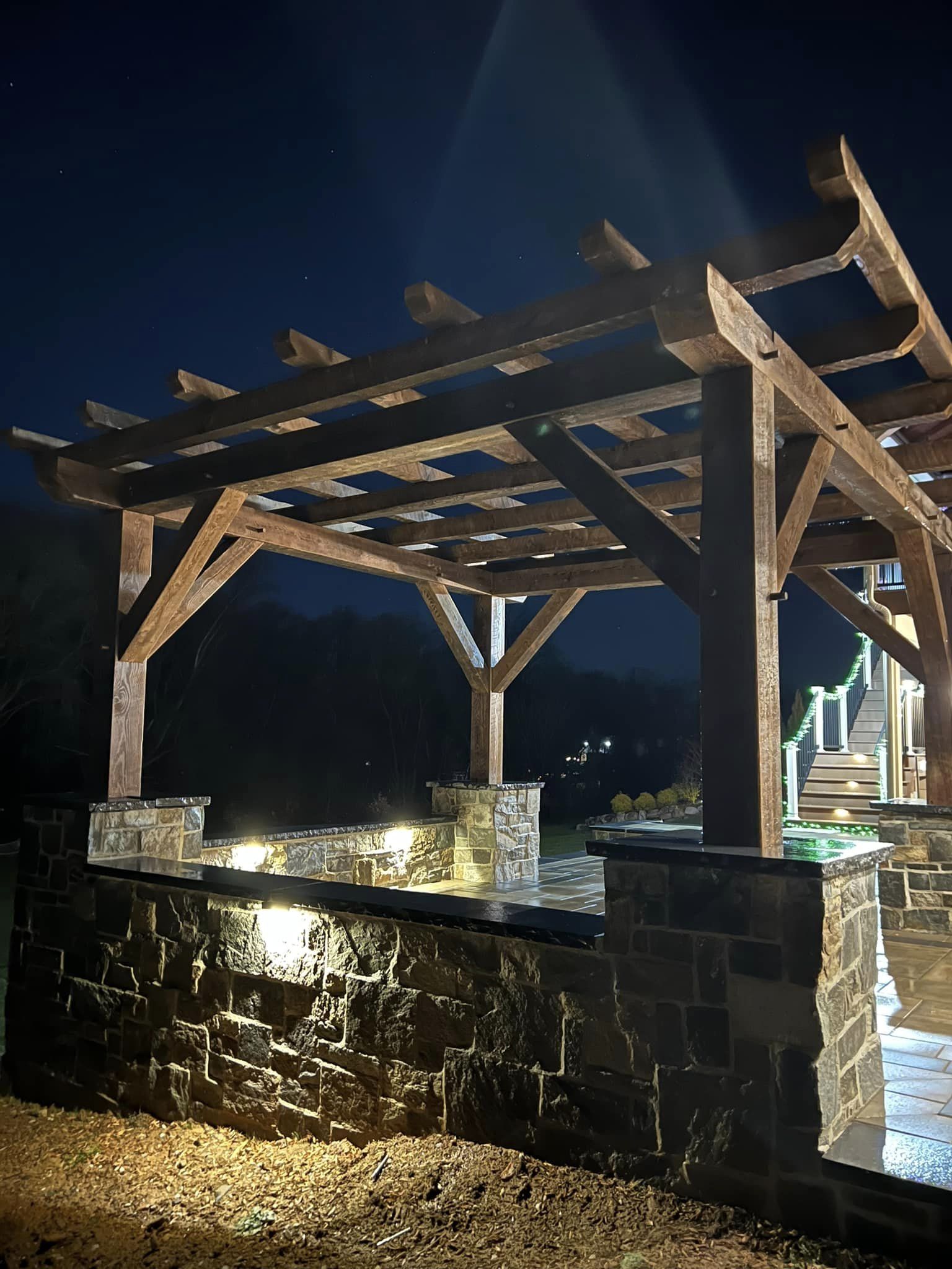 16×16 Timber Frame Pergola on Pillars — photo 11